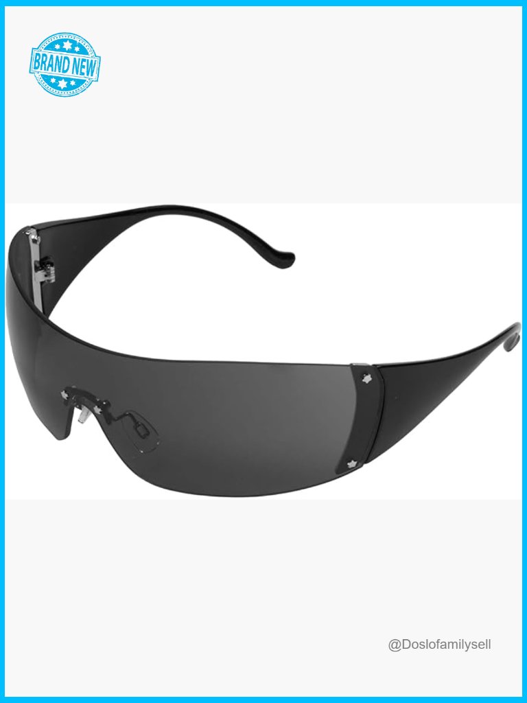 Y2k Retro Wrap Around Sunglasses Star Pattern Uv Protection Rave Shades